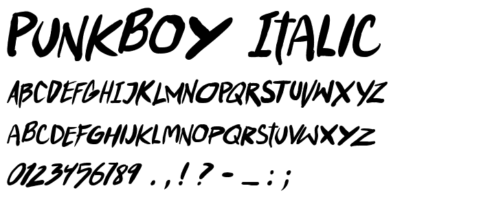 Punkboy Italic font